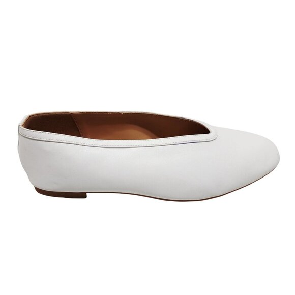 White Leather Womens Flats Shoes Size 10.5 - Picture 9 of 11
